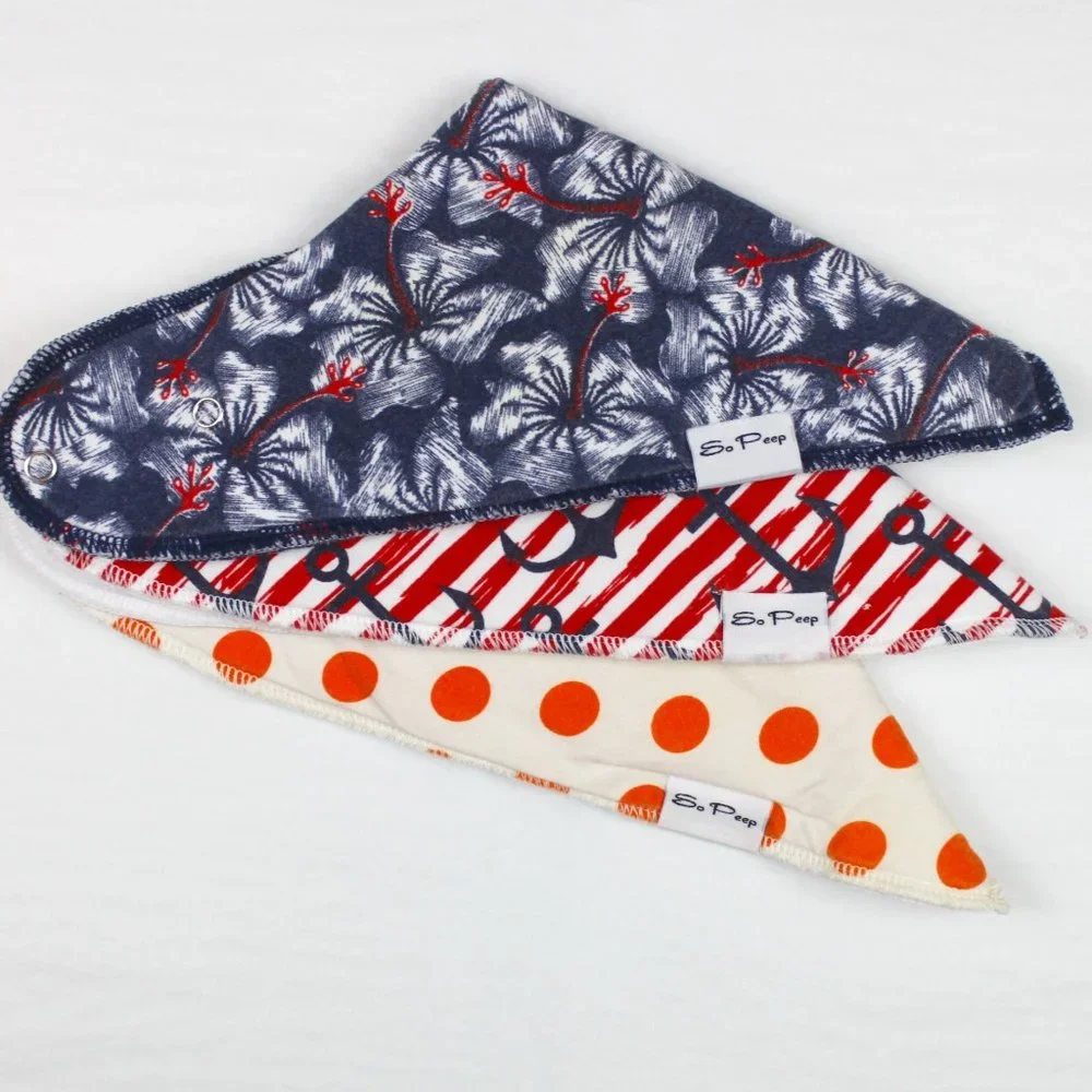 So Peep Lot of 3 Baby Bandana Organic Cotton Bibs